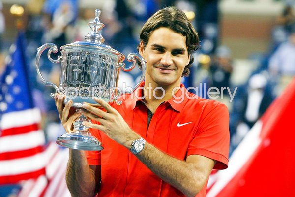 The smile of success, Federer & US Open Trophy.