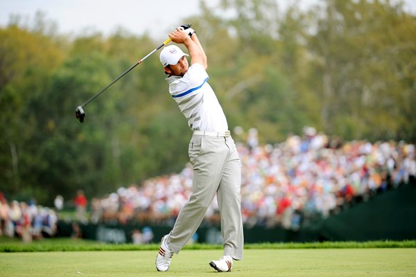 Sergio Garcia tees off 2008 Ryder Cup 