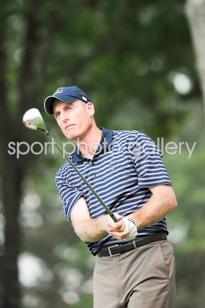 Jim Furyk eyes a tee shot at Valhalla