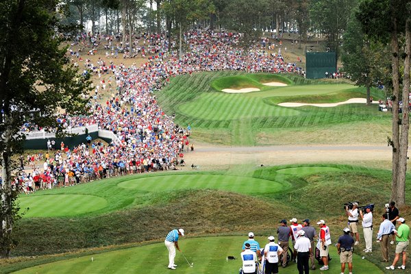 Paul Casey tee shot at the 14th - Valhalla Ryder Cup 2008