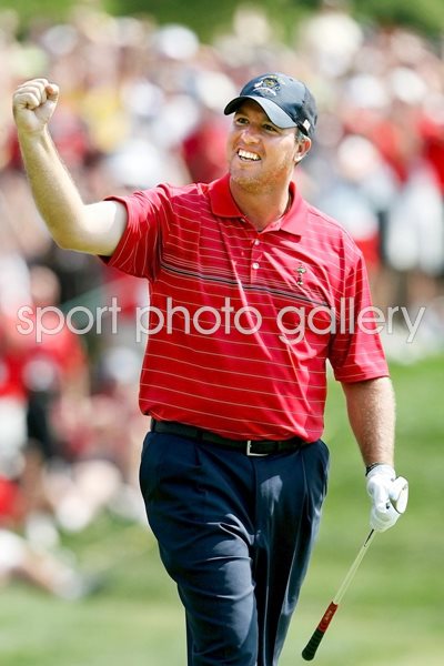 Boo Weekley celebrates during singles win 