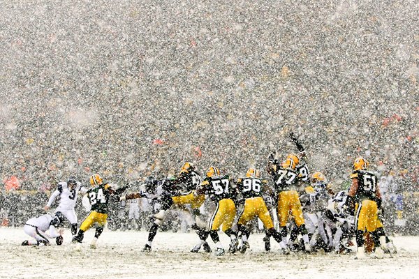  Seattle Seahawks & Green Bay Packers play in snowfall