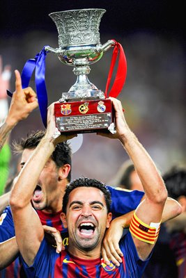 Xavi Barcelona Super Cup trophy 