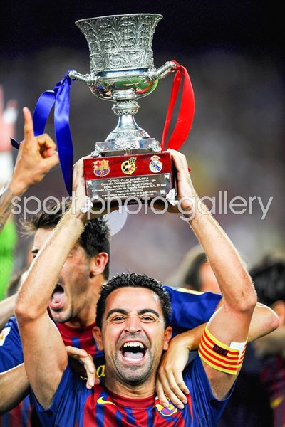 Xavi Barcelona Super Cup trophy 