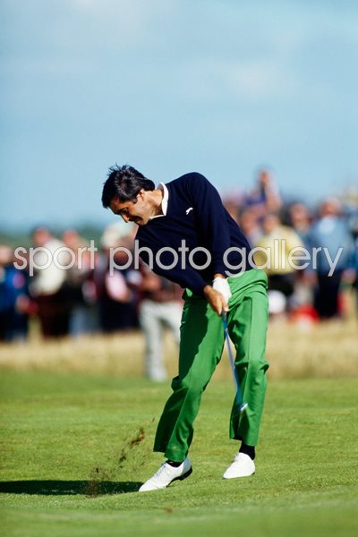 Seve Ballesteros at impact Lytham Open 1988