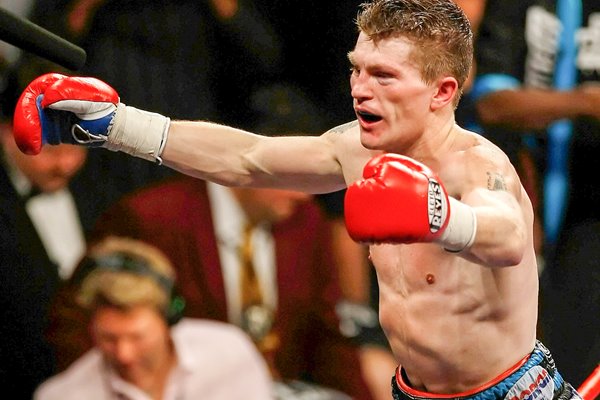 Ricky Hatton celebrates stopping Paulie Malignaggi