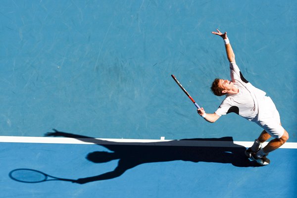 Andy Murray serve silhouette 2009 Australian Open