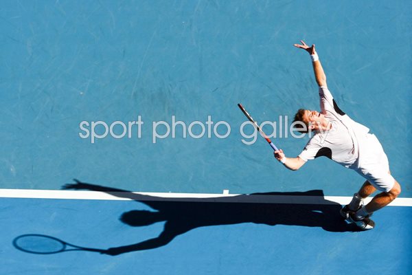 Andy Murray serve silhouette 2009 Australian Open