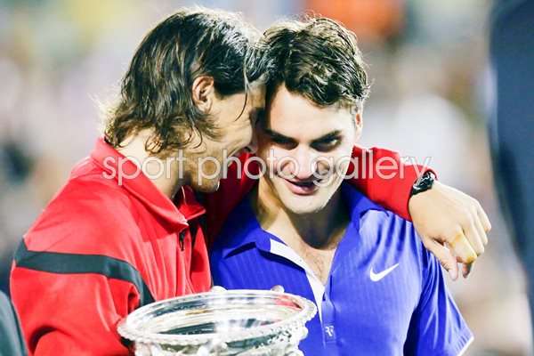 Rafa & Roger after epic 2009 Australian Open final 