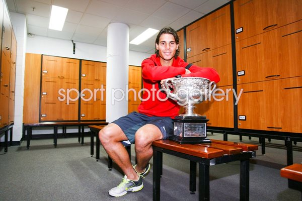 Rafael Nadal with 2009 Australian Open trophy