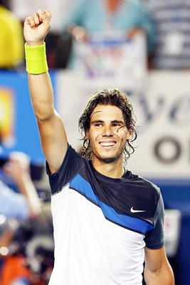 Rafael Nadal celebrates 2009 Australian Open win