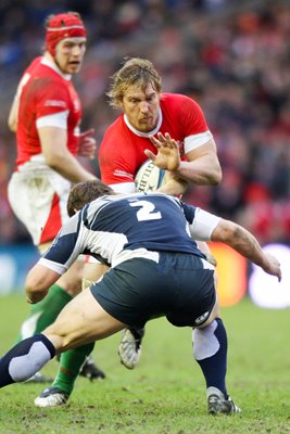 Andy Powell on the charge v Scotland 2009