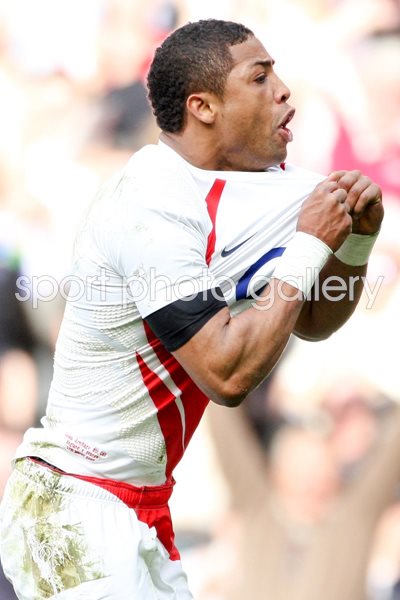 Delon Armitage celebrates v France 6 Nations 2009