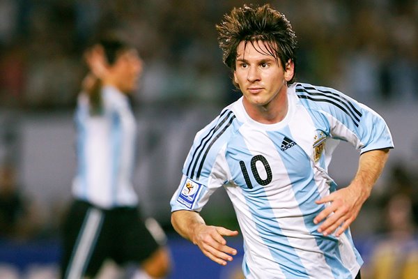 Lionel Messi of Argentina v Venezuela 2010 Qualifier