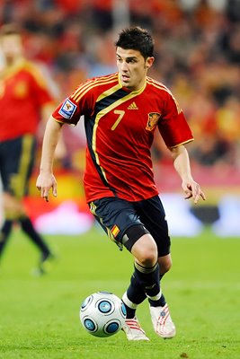 David Villa Spain v Turkey World Cup Qualifier 2010