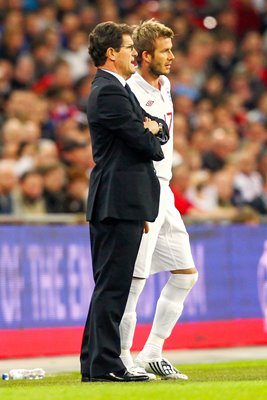 Fabio Capello and David Beckham at Wembley