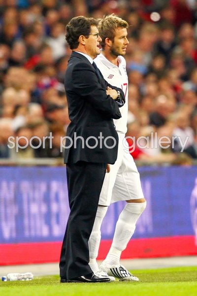 Fabio Capello and David Beckham at Wembley