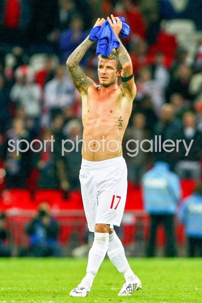 David Beckham applauds the fans at Wembley