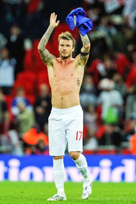 David Beckham salutes the England fans