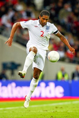 Glen Johnson in action for England