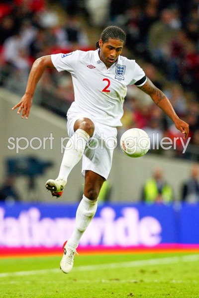 Glen Johnson in action for England