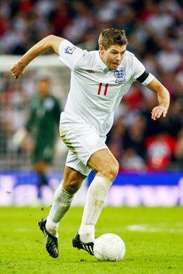 Steven Gerrard on the attack for England