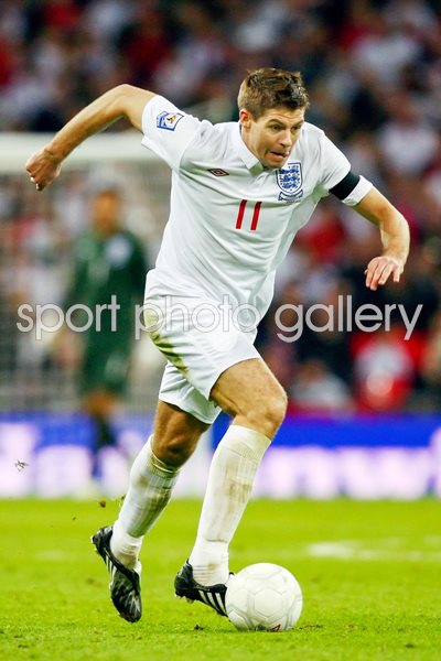 Steven Gerrard on the attack for England
