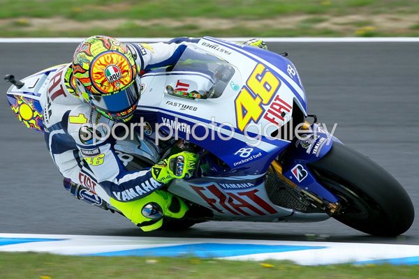 Valentino Rossi of the Fiat Yamaha Team in action