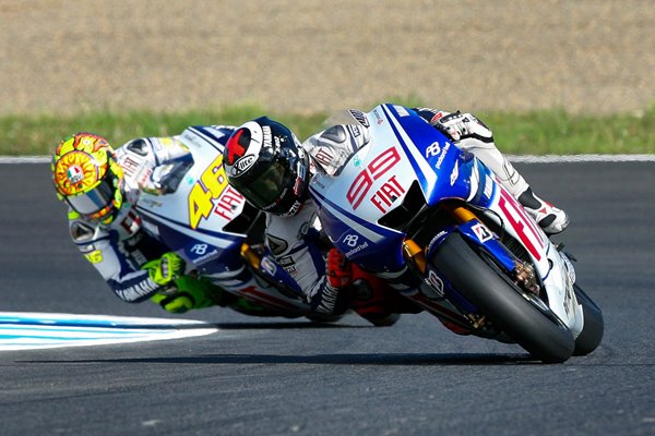 Fiat Yamaha's Jorge Lorenzo and Valentino Rossi