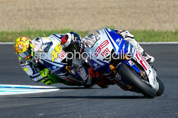 Fiat Yamaha's Jorge Lorenzo and Valentino Rossi