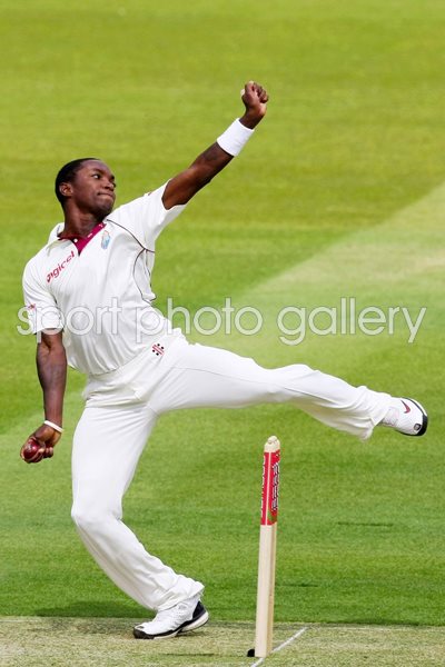 Fidel Edwards in action for West Indies Lords 2009