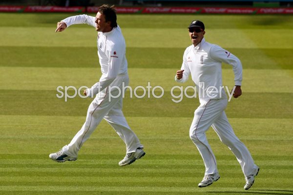 Graeme Swann aerial celebration Lords v West Indies 2009