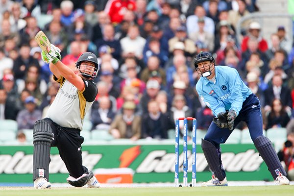 Jesse Ryder of New Zealand in action v Scotland