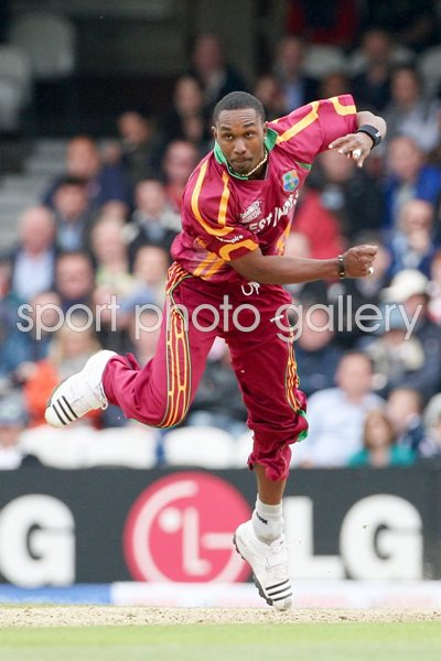 West Indies Dwayne Bravo in action