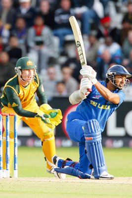 Kumar Sangakkara of Sri Lanka in action