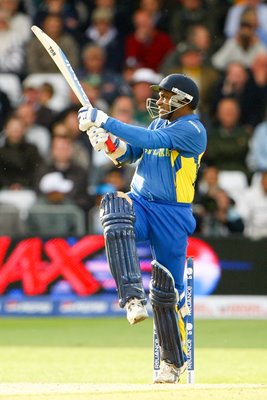 Sanath Jayasuriya of Sri Lanka in action