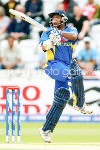 Sanath Jayasuriya of Sri Lanka gets some runs 