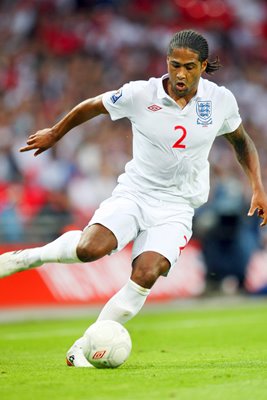 Glen Johnson on the ball for England