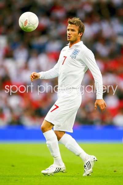 David Beckham controls the ball