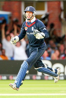 James Foster of England celebrates