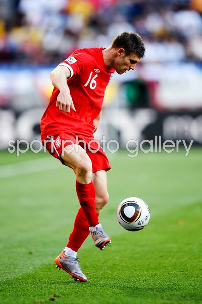 James Milner on the ball v Slovenia 