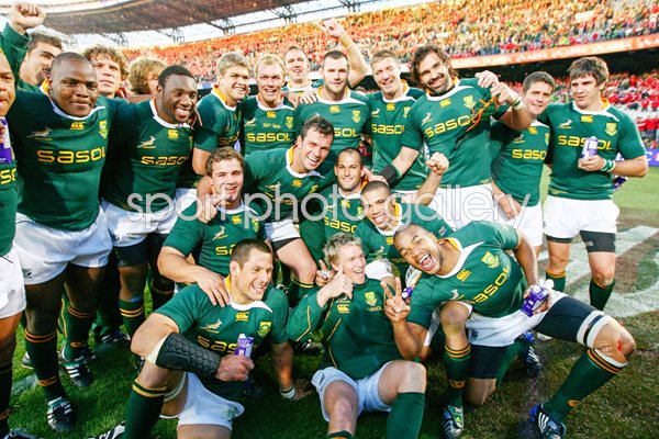 South Africa celebrate 2009 Lions Series win