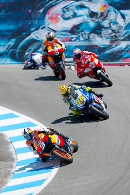 Dani Pedrosa leads Rossi and Stoner - USA GP 2009