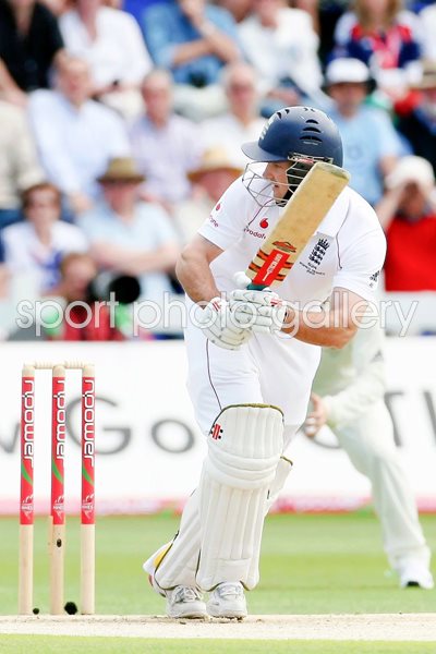 Andrew Strauss bats - Cardiff - Ashes 2009