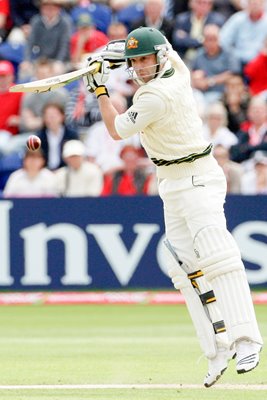 Phillip Hughes in action - Cardiff - Ashes 2009