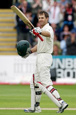 Simon Katich celebrates Cardiff 100 - Ashes 2009