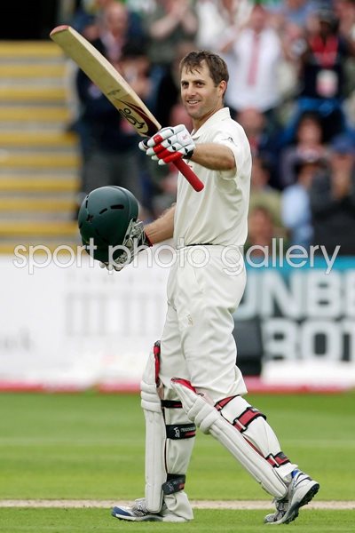 Simon Katich celebrates Cardiff 100 - Ashes 2009