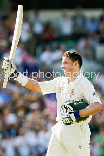 Michael Hussey celebrates Oval Century