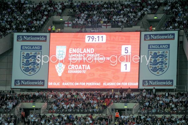 England 5 - Croatia 1 Final Scoreboard 