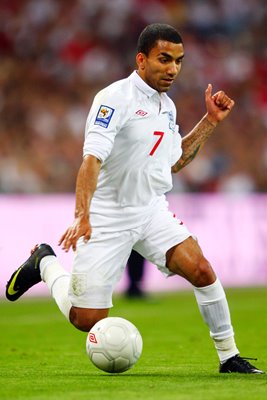 Aaron Lennon on the attack for England